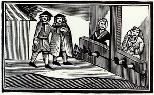 Man and Woman in the Stocks by English School